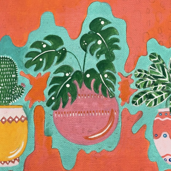 🪴 {PRICE FIRM} Potted Plants Acrylic Painting ~ Handcrafted - Picture 3 of 6